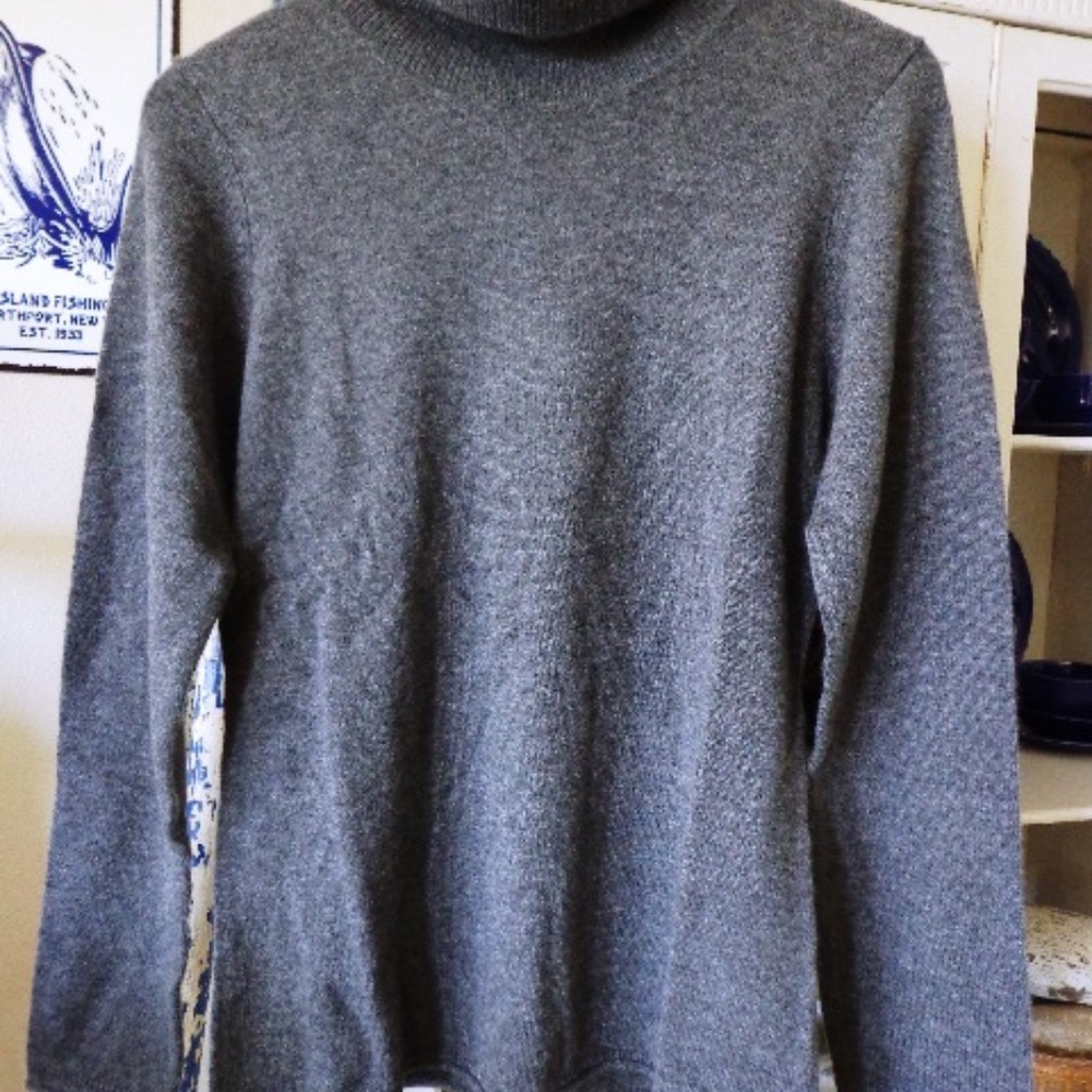 NWT Lauren Hansen Cashmere Turtleneck Sweater M Medium Grey